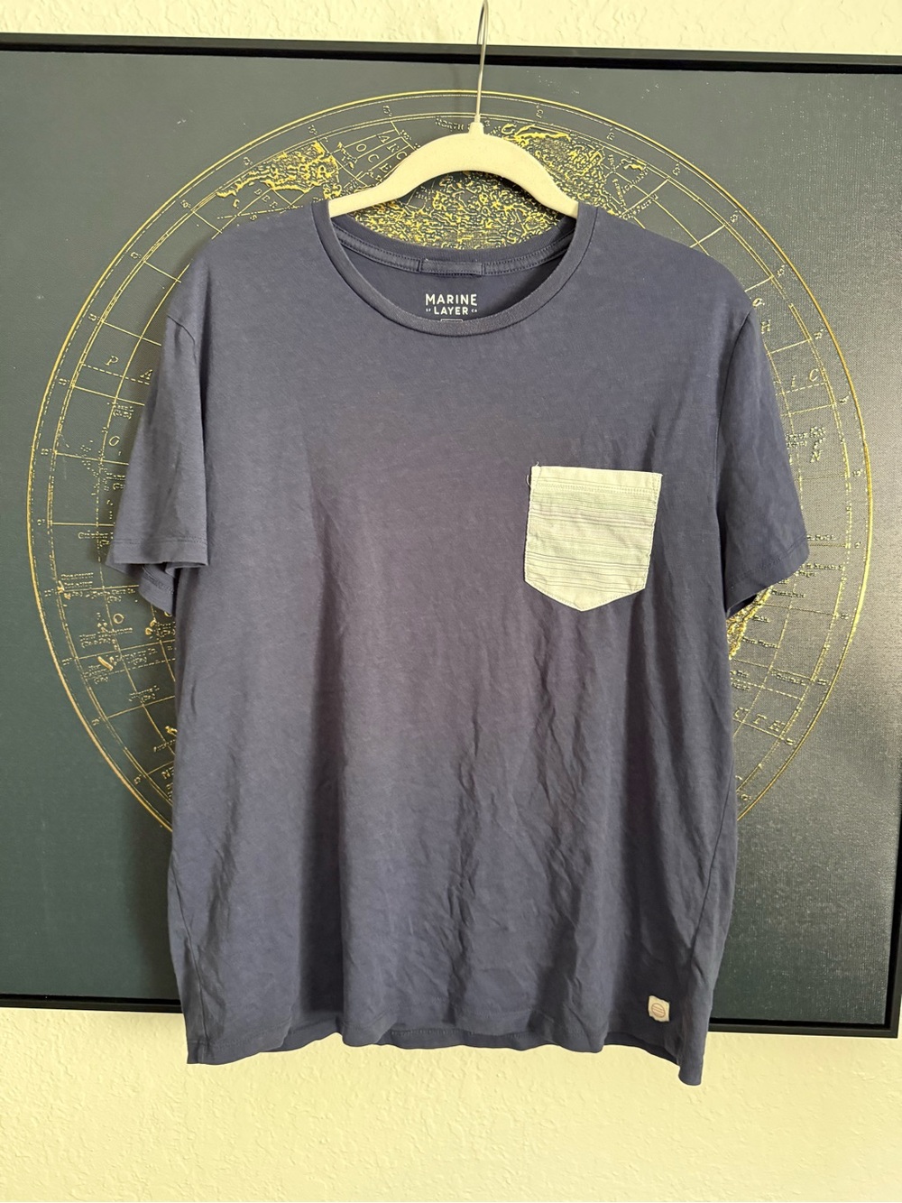 Marine Layer Navy Short-Sleeve Tee with Light Pocket